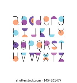 Vector minimalistic ABC font. Modern hand drawn letters. English alphabet.