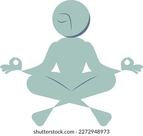 Vector minimalistic abstract human in medittion pose