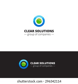 Vector minimalistic abstract water logotype. Ecological logo.