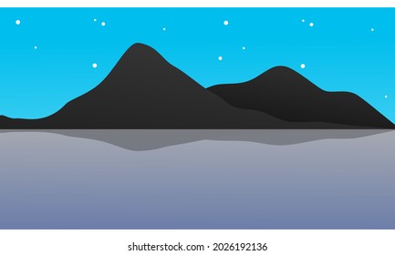 vector minimalistic background of mountains and rivers in the morning, vector gradation. Vector EPS 10