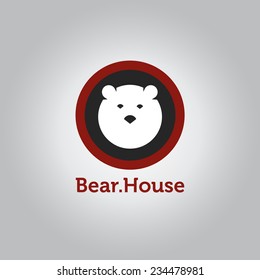 Vector minimalistic bear head logotype