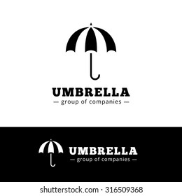 Vector Minimalistic Black Umbrella Logo Simple Stock Vector (Royalty ...