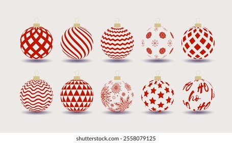 Vector. Minimalistic Christmas ball for decorative trees. New Year and Christmas design concept