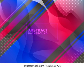 Vector minimalistic colorful background in bright trend colors. Lines gradient halftone