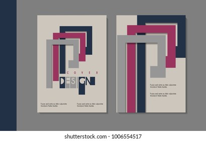 Vector minimalistic cover design. Template for brochure, education, business, web design.