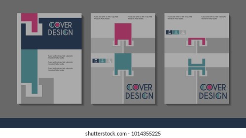 Vector minimalistic cover design. Template for brochure, education, business, web design.