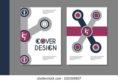 Vector minimalistic cover design. Template for brochure, education, business, web design.