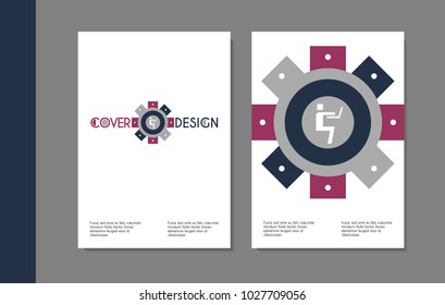 Vector minimalistic cover design. Template for brochure, education, business, web design.