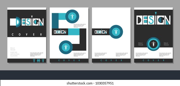 Vector minimalistic cover design. Template for brochure, education, business, web design.