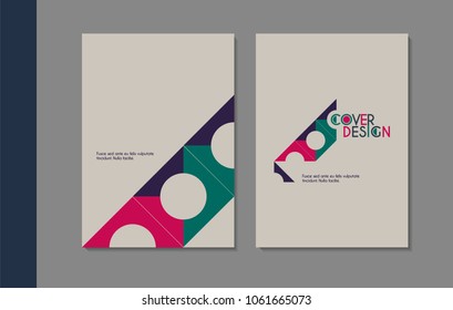 Vector minimalistic cover design. Template for brochure, education, business, web design.