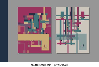 Vector minimalistic cover design. Template for brochure, education, business, web design.