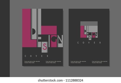 Vector minimalistic cover design. Template for brochure, education, business, web design.