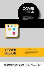 Vector minimalistic cover design. Template for brochure, education, business, web design.