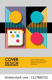 Vector minimalistic cover design. Template for brochure, education, business, web design.