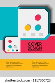Vector minimalistic cover design. Template for brochure, education, business, web design.