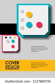 Vector minimalistic cover design. Template for brochure, education, business, web design.