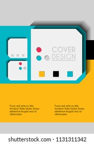 Vector minimalistic cover design. Template for brochure, education, business, web design.