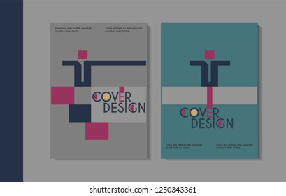 Vector minimalistic cover design. Template for brochure, education, business, web design.