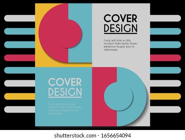 Vector minimalistic cover design. Template for brochure, education, business, web design.