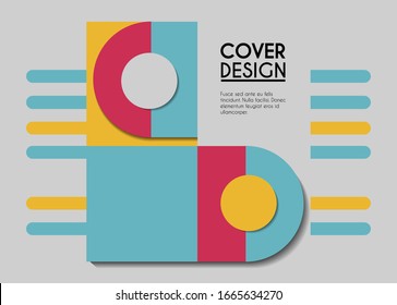 Vector minimalistic cover design. Template for brochure, education, business, web design.