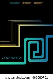 Vector minimalistic cover design. Template for brochure, education, business, web design.