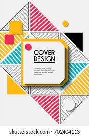 Vector minimalistic cover design. Template for brochure, education, business, web design.
