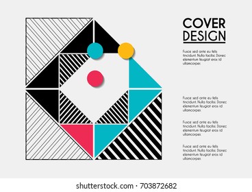 Vector minimalistic cover design. Template for brochure, education, business, web design.