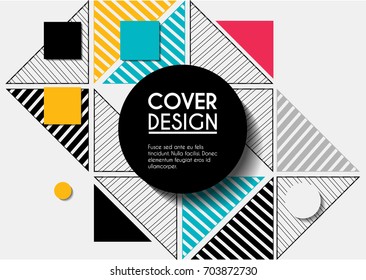 Vector minimalistic cover design. Template for brochure, education, business, web design.