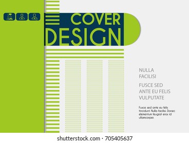 Vector minimalistic cover design. Template for brochure, education, business, web design.