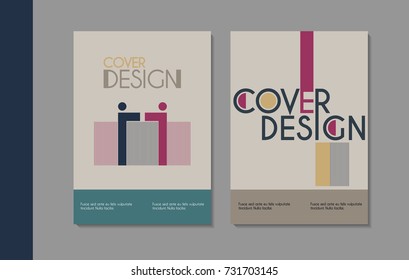 Vector minimalistic cover design. Template for brochure, education, business, web design.