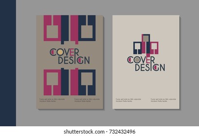 Vector minimalistic cover design. Template for brochure, education, business, web design.