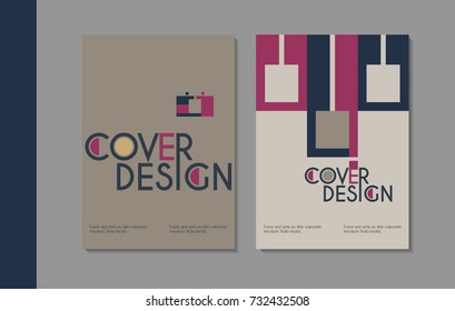 Vector minimalistic cover design. Template for brochure, education, business, web design.