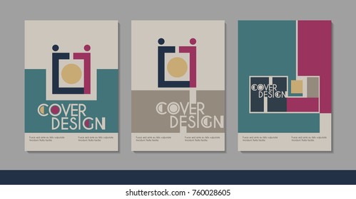 Vector minimalistic cover design. Template for brochure, education, business, web design.