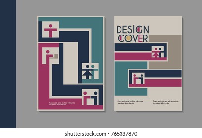 Vector minimalistic cover design. Template for brochure, education, business, web design.