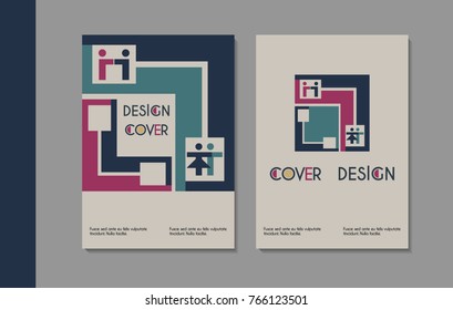 Vector minimalistic cover design. Template for brochure, education, business, web design.