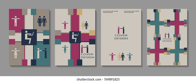 Vector minimalistic cover design. Template for brochure, education, business, web design.