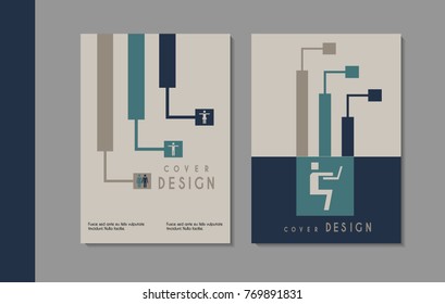 Vector minimalistic cover design. Template for brochure, education, business, web design.