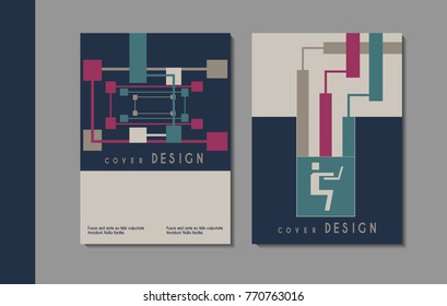 Vector minimalistic cover design. Template for brochure, education, business, web design.