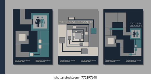 Vector minimalistic cover design. Template for brochure, education, business, web design.
