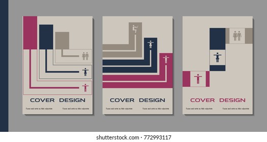 Vector minimalistic cover design. Template for brochure, education, business, web design.