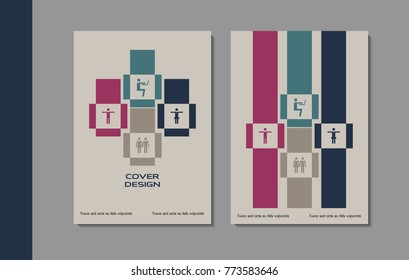 Vector minimalistic cover design. Template for brochure, education, business, web design.