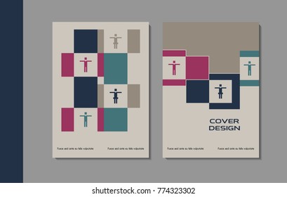 Vector minimalistic cover design. Template for brochure, education, business, web design.