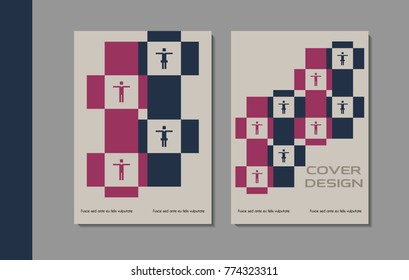 Vector minimalistic cover design. Template for brochure, education, business, web design.