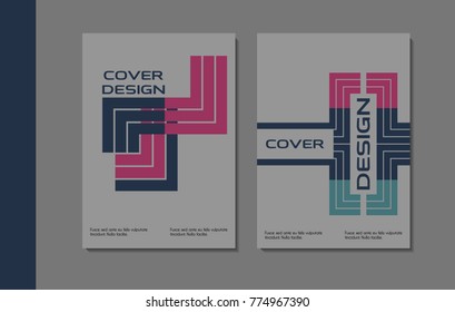 Vector minimalistic cover design. Template for brochure, education, business, web design.