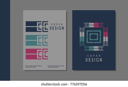 Vector minimalistic cover design. Template for brochure, education, business, web design.