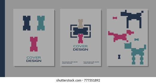 Vector minimalistic cover design. Template for brochure, education, business, web design.