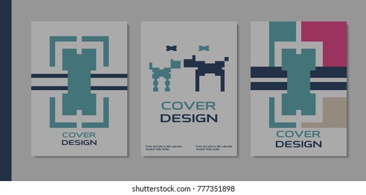 Vector minimalistic cover design. Template for brochure, education, business, web design.