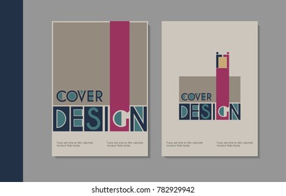 Vector minimalistic cover design. Template for brochure, education, business, web design.