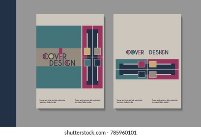 Vector minimalistic cover design. Template for brochure, education, business, web design.