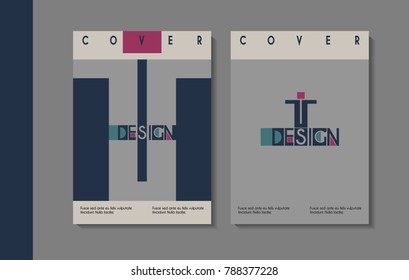 Vector minimalistic cover design. Template for brochure, education, business, web design.